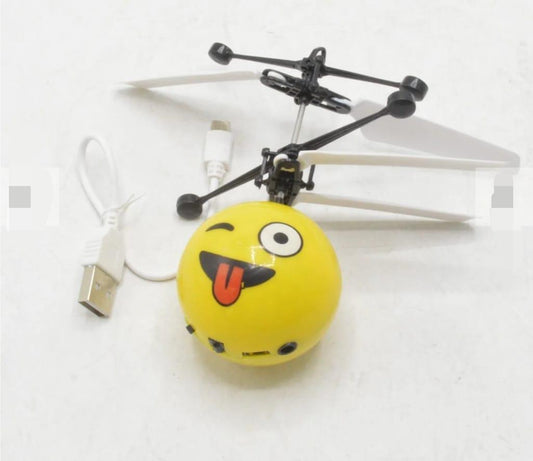 Flying Emoji Ball Helicopter Toy | Hand Sensor LED Hover Flying Ball for Kids