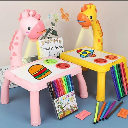 Kids Projection Drawing Board Table with Projector & Art Kit | Educational Learning Toy
