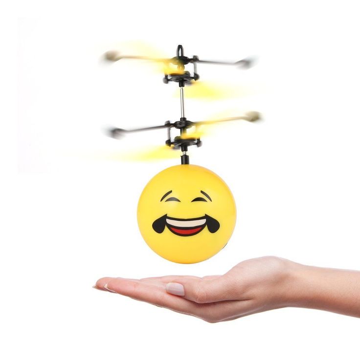 Flying Emoji Ball Helicopter Toy | Hand Sensor LED Hover Flying Ball for Kids