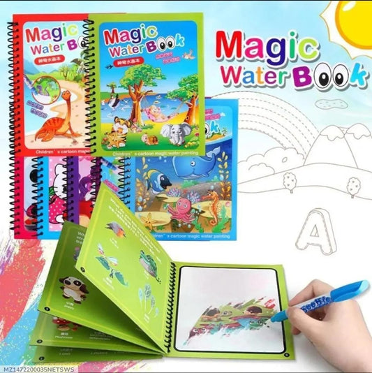 Magic Water Coloring Book for Kids | Reusable Educational Drawing Book with Water Pen