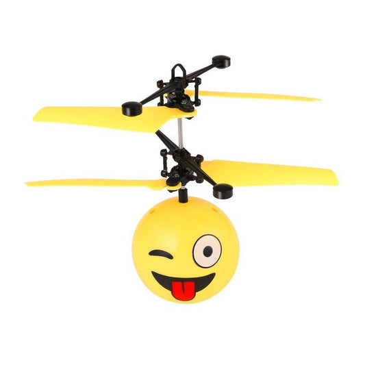 Flying Emoji Ball Helicopter Toy | Hand Sensor LED Hover Flying Ball for Kids